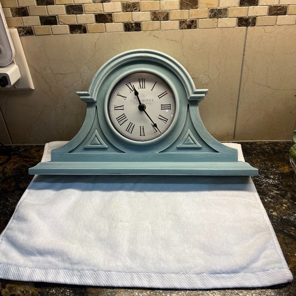 Glenmont Clock Co. Wall Decor Clock Roman Numeral Antique Blue